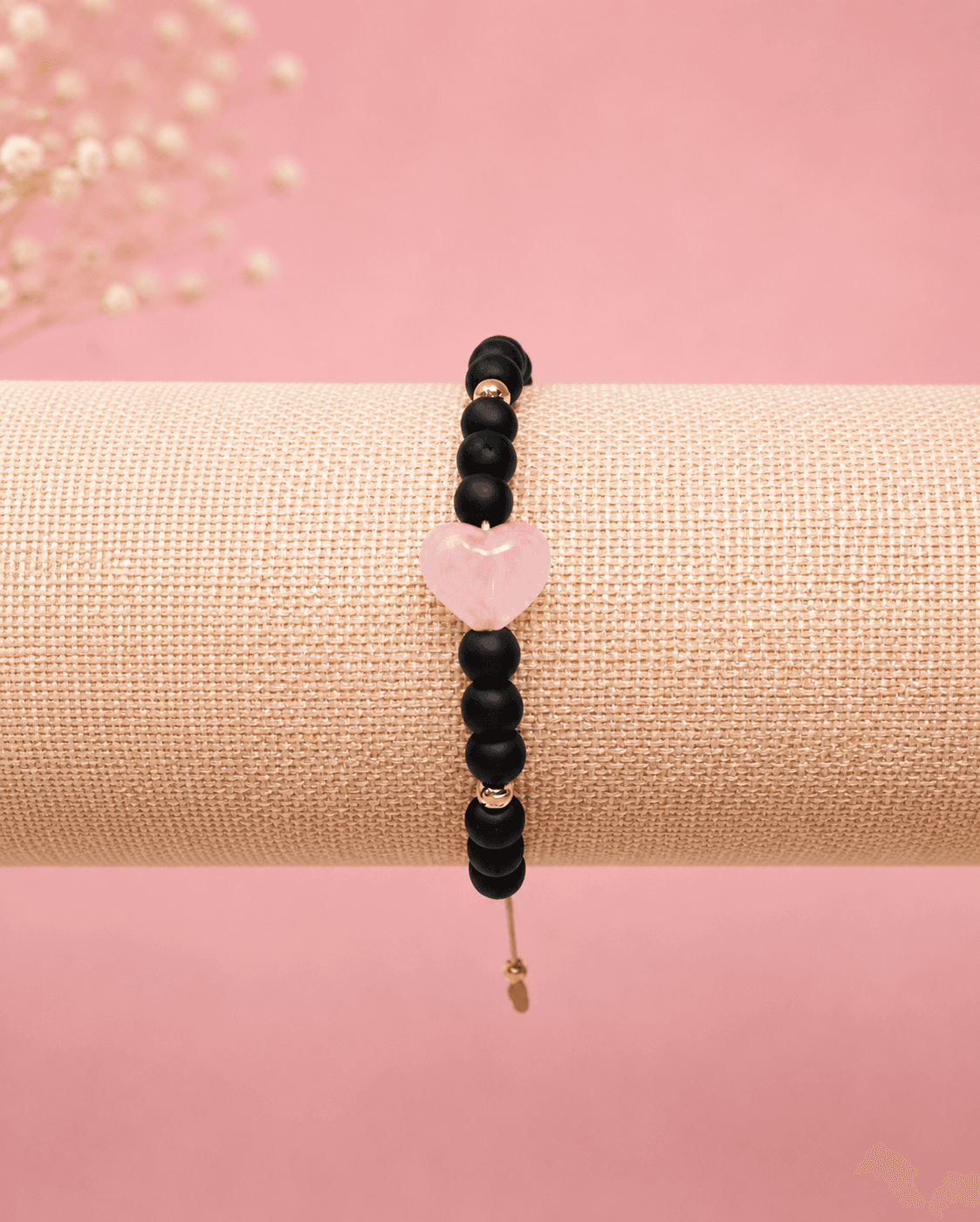 Pulsera corazón de ébano ajustable