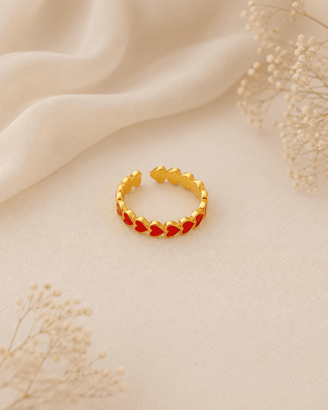 Anillo ajustable corazones